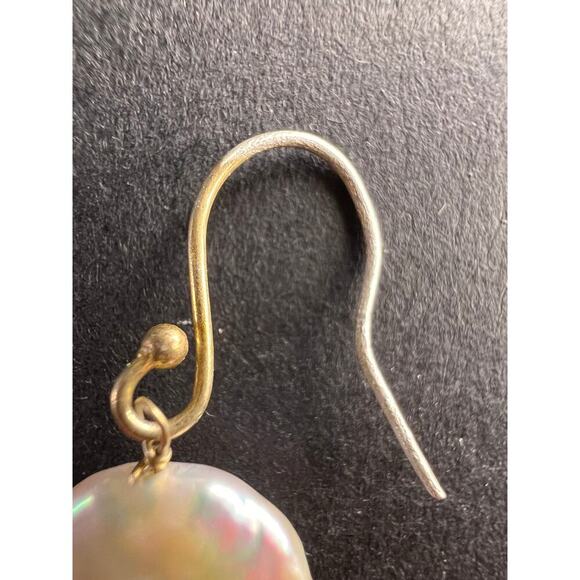 Freshwater pearl and garnet chandelier sterling silver earrings - Picture 6 of 14